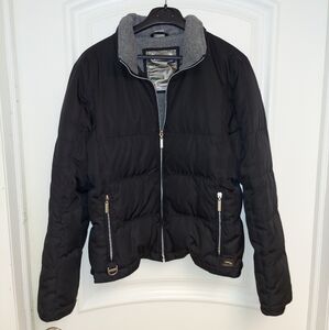 COLE B SPORT G-III WOMENS BLACK DOWN FILLED WINTER PUFFER JACKET SIZE MEDIUM